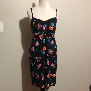 Torrid Black Floral Skater Dress